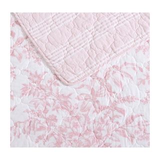 Laura Ashley Bedford Quilt in white and pink