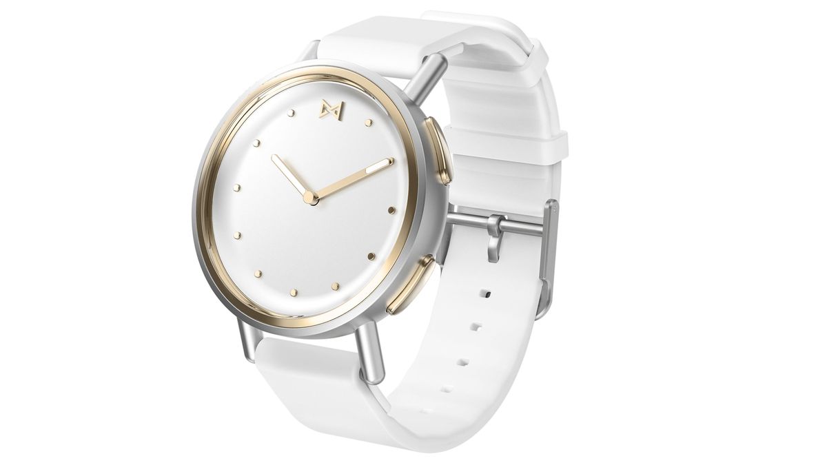 Stainless steel with Gold Tone with white strap