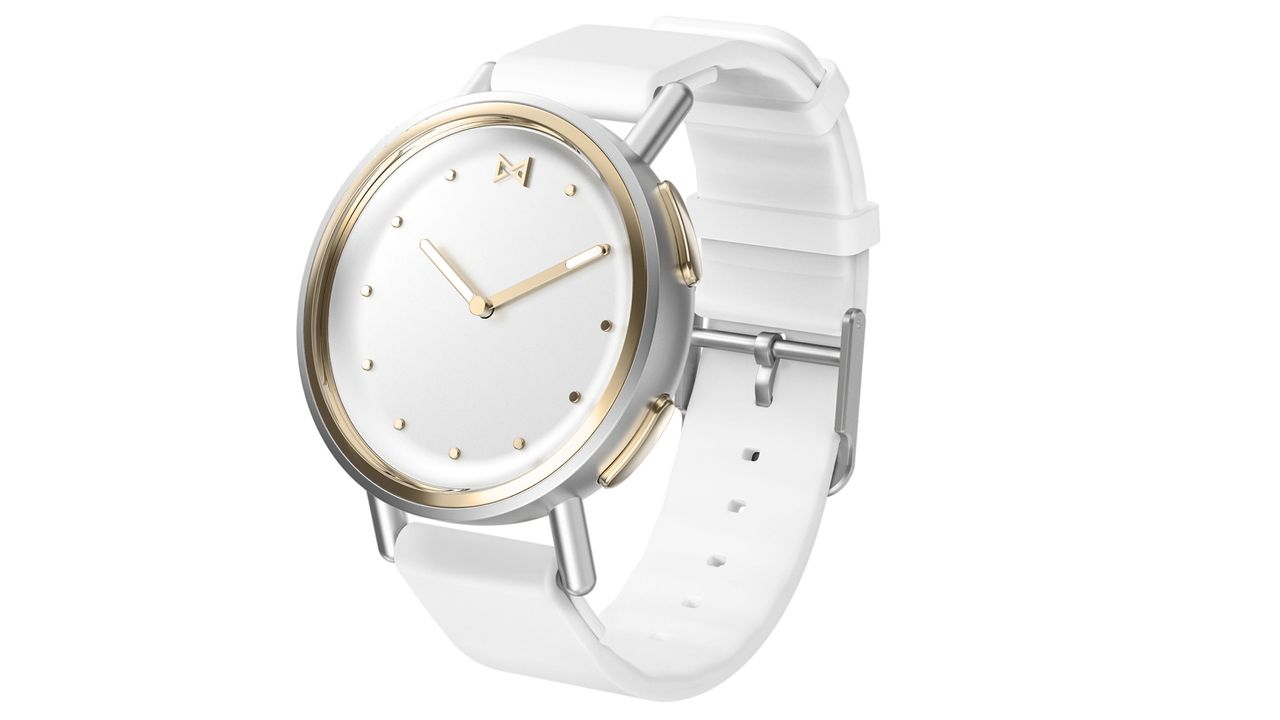 Stainless steel with Gold Tone with white strap