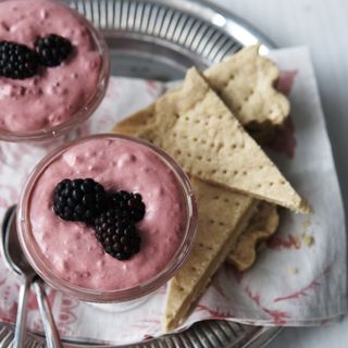 Blackberry Fool with Homemade Shortbread