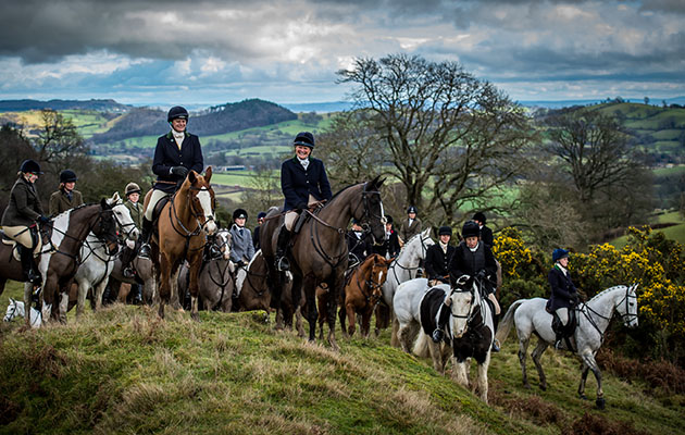 Laura Hughes, Sue Jones and the field enjoy the Tanatside country