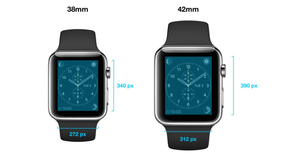 Apple Watch resolutions screen display specs