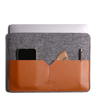 Product shot of Harber London Leather sleeve, one of the best MacBook Pro cases