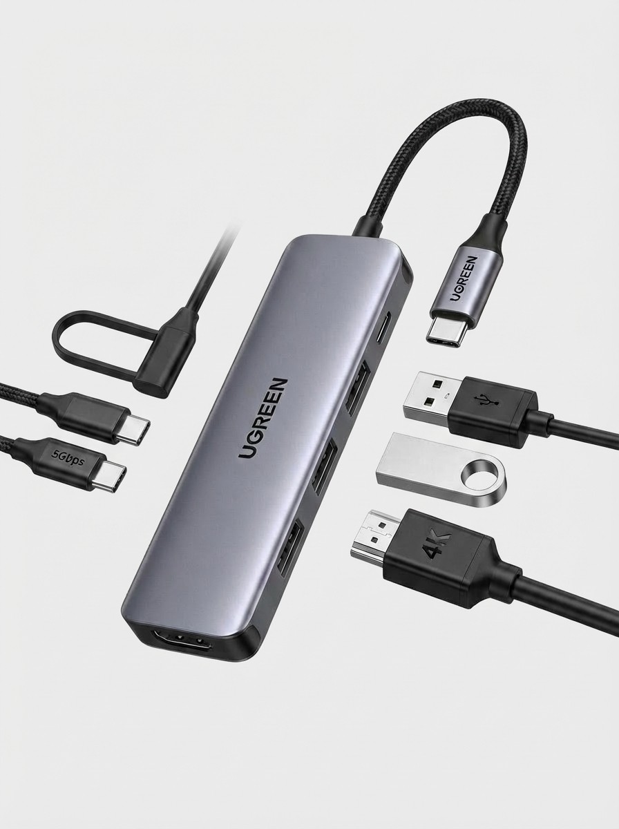 Hub | 100W power delivery, 3 USB Type-A ports, one HDMI port