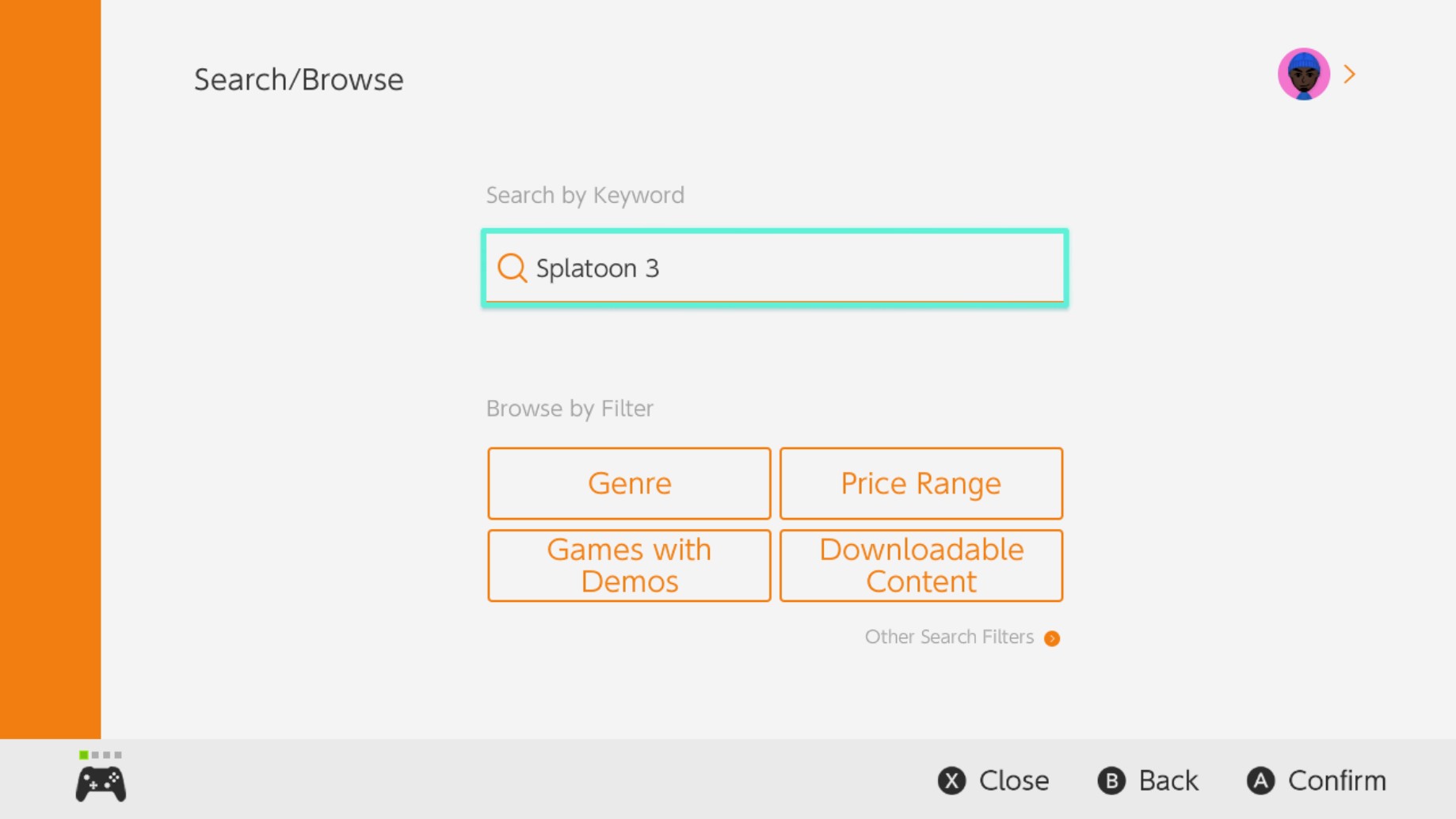 Splatoon 3 Splatfest World Premiere eShop search