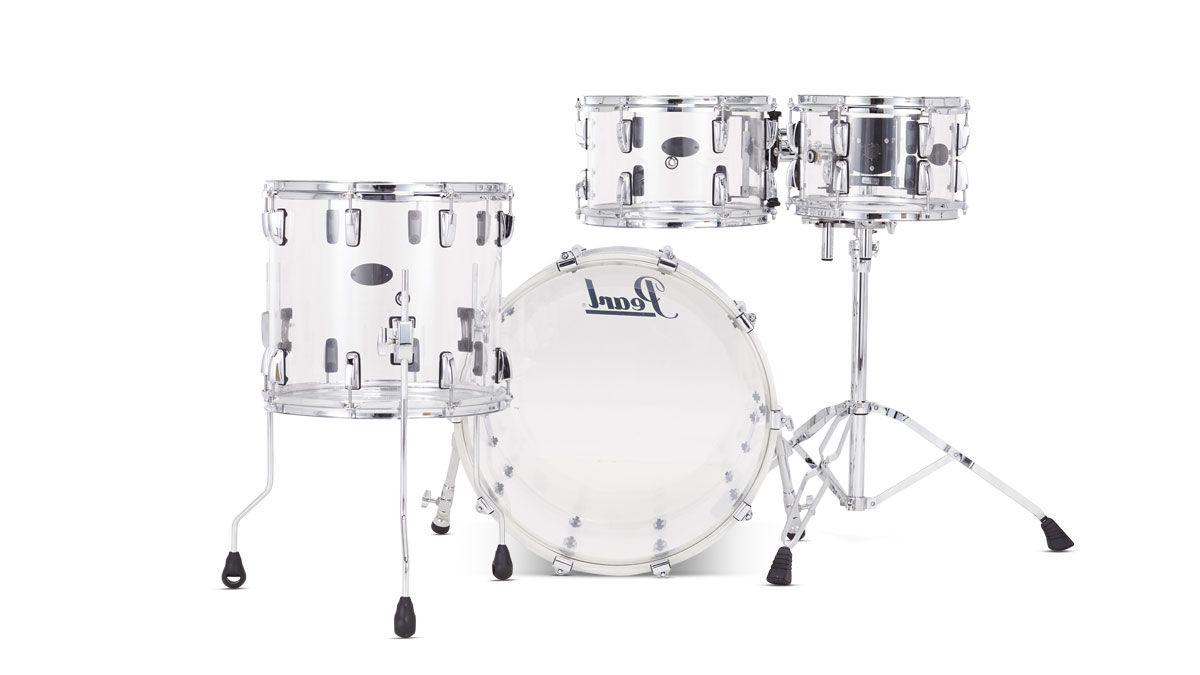 The new acrylic material is more fl exible and less brittle than Pearl's '70s 'Sonaglass'