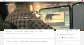 Blender's own jobs website, and it's gaining ground on other job boards as well