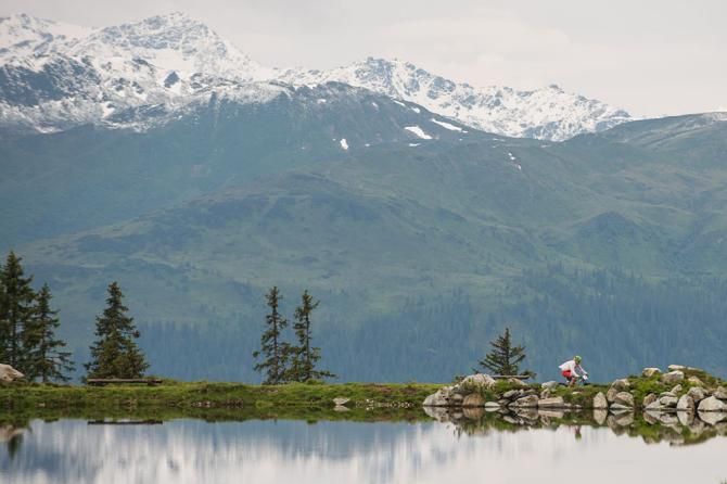 Beautiful scenery at marathon Worlds in Kirchberg, Austria