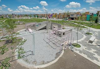 Mexico urban park with playground
