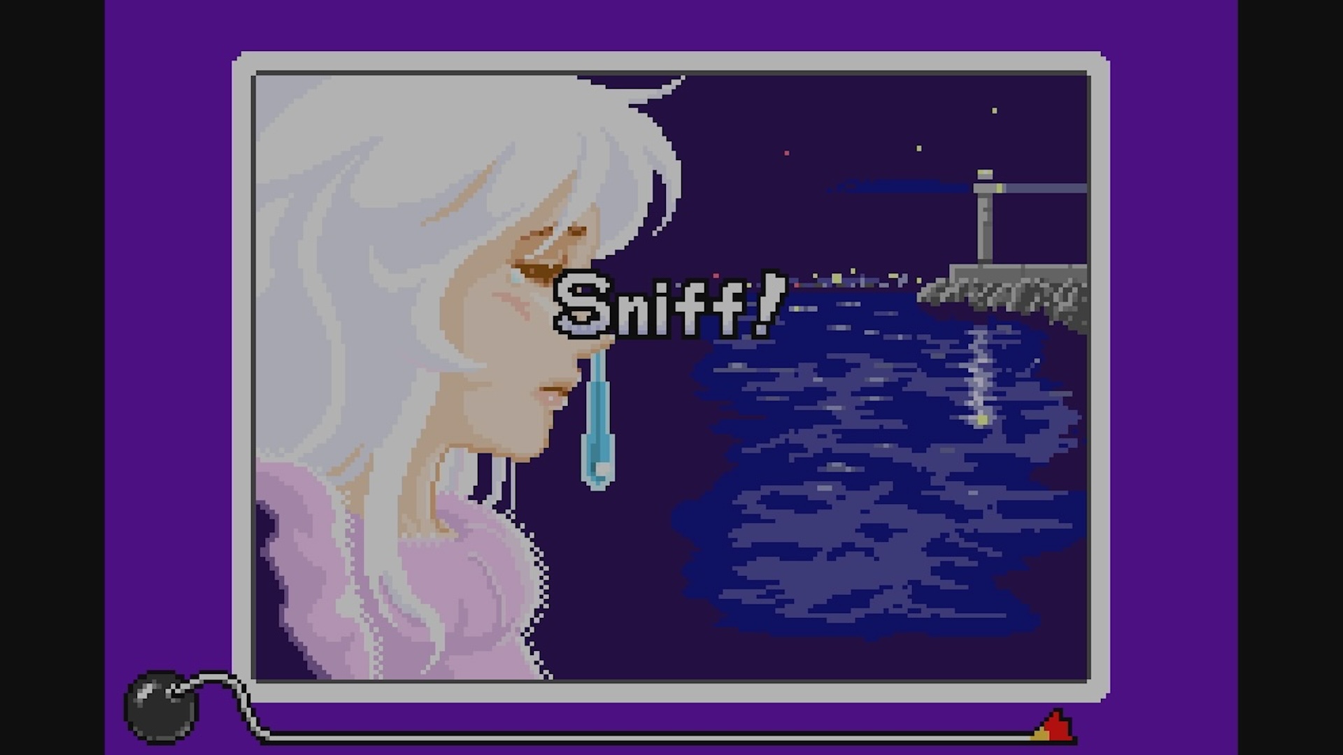 A mini game from WarioWare, Inc- Mega MicroGames$! with a girl sniffing