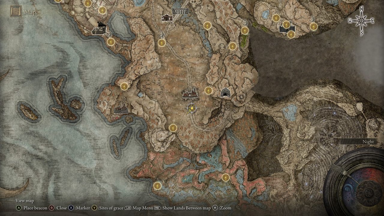 Elden Ring Shadow of the Erdtree map fragments - Gravesite location