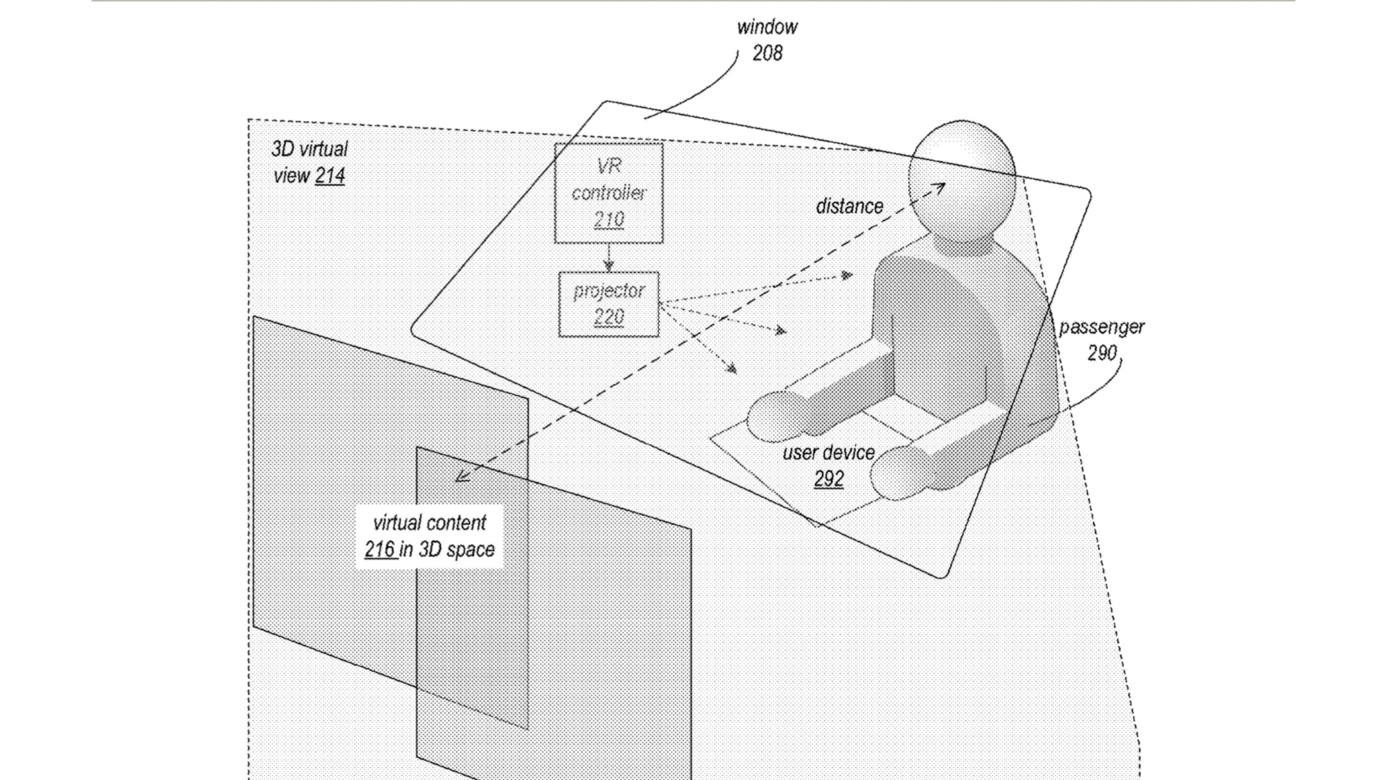 Apple Car patent showing VR headset-based entertainment system