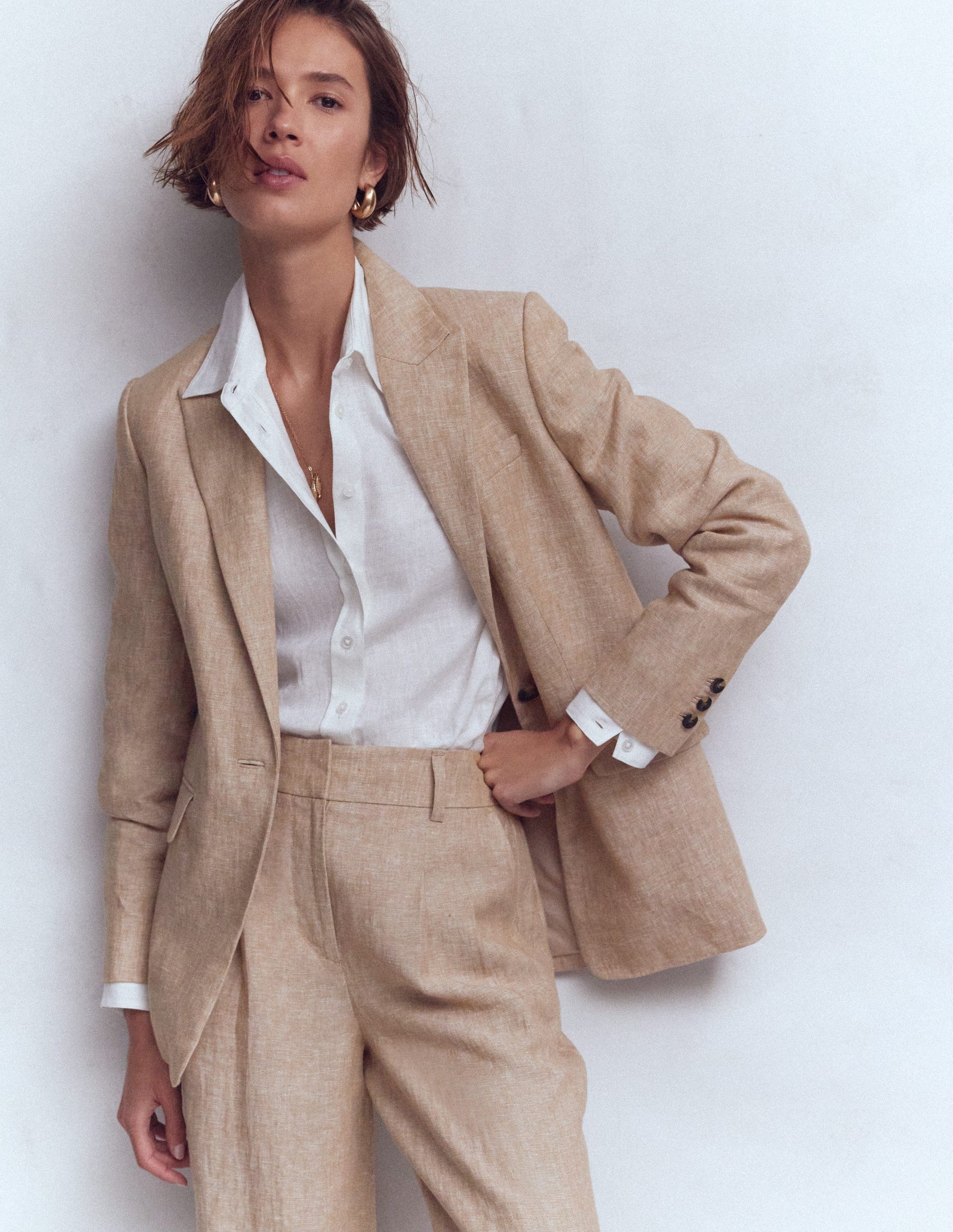 Woodbridge Linen Blazer-Amphora, Chambray