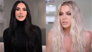 Kim Kardashian and Khloe Kardashian on The Kardashians.