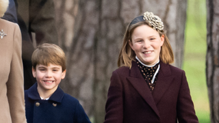 Prince Louis of Wales and Mia Tindall attend the Christmas Morning Service at Sandringham Church on December 25, 2023 in Sandringham, Norfolk