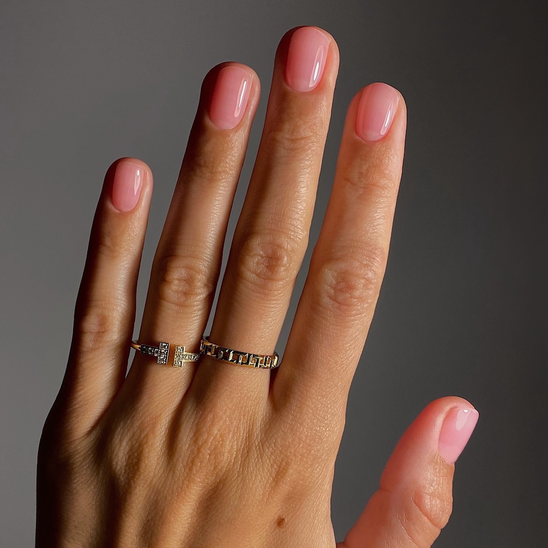 baby pink nails