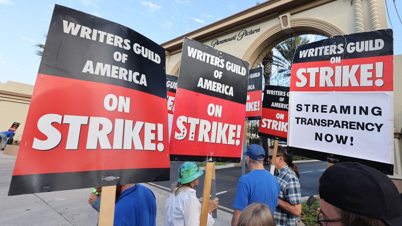 Hollywood writers on strike