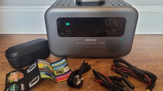The Zendure SuperBase Pro 1500w and cables taken during our hands-on review