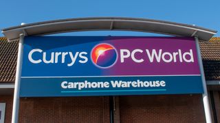 Currys PC World shop front with Carphone Warehouse sign