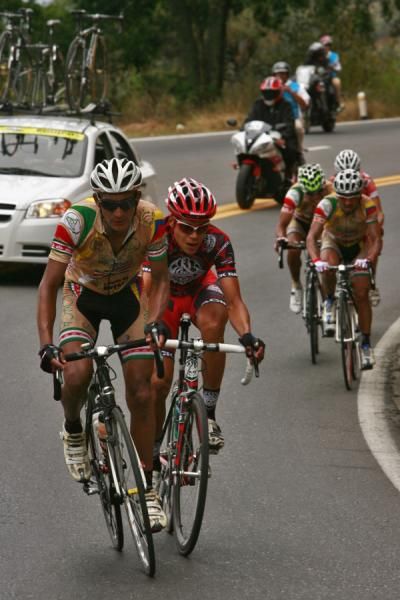 The climb splits things up in the breakaway