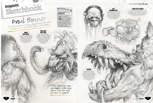 Imagine Fx issue 132 - Sketchbook, Paul Bonner