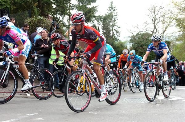 Haimar Zubeldia (RadioShack) en route to a 25th place finish at the 2010 La Fl&eacute;che Wallonne.