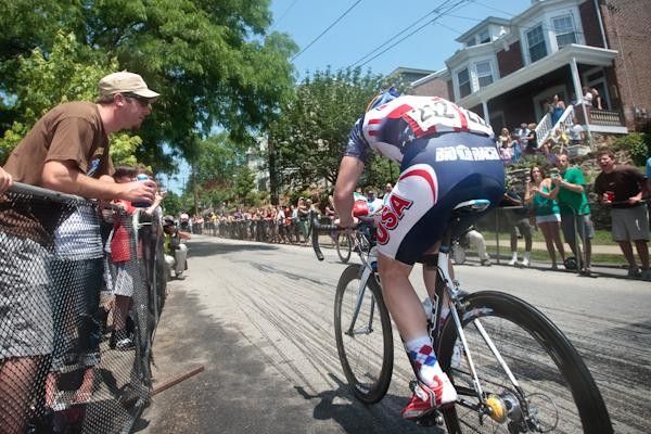 Dan Holloway (USA National Team) gets cheered on during his long solo ride.
