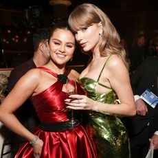 Selena Gomez and Taylor Swift at the 2024 Golden Globes