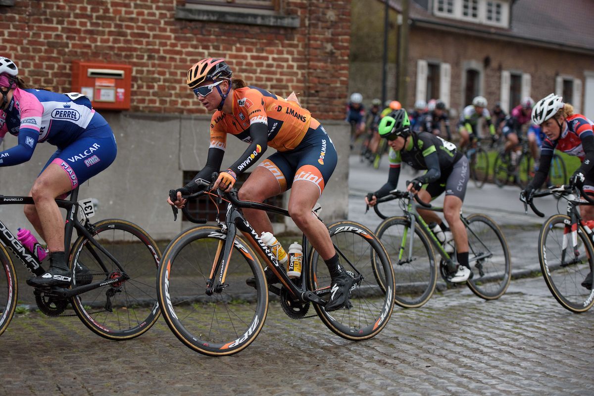 Defending champion, Chantal Blaak (Boels Dolmans) at the 112.8 km Le Samyn des Dames