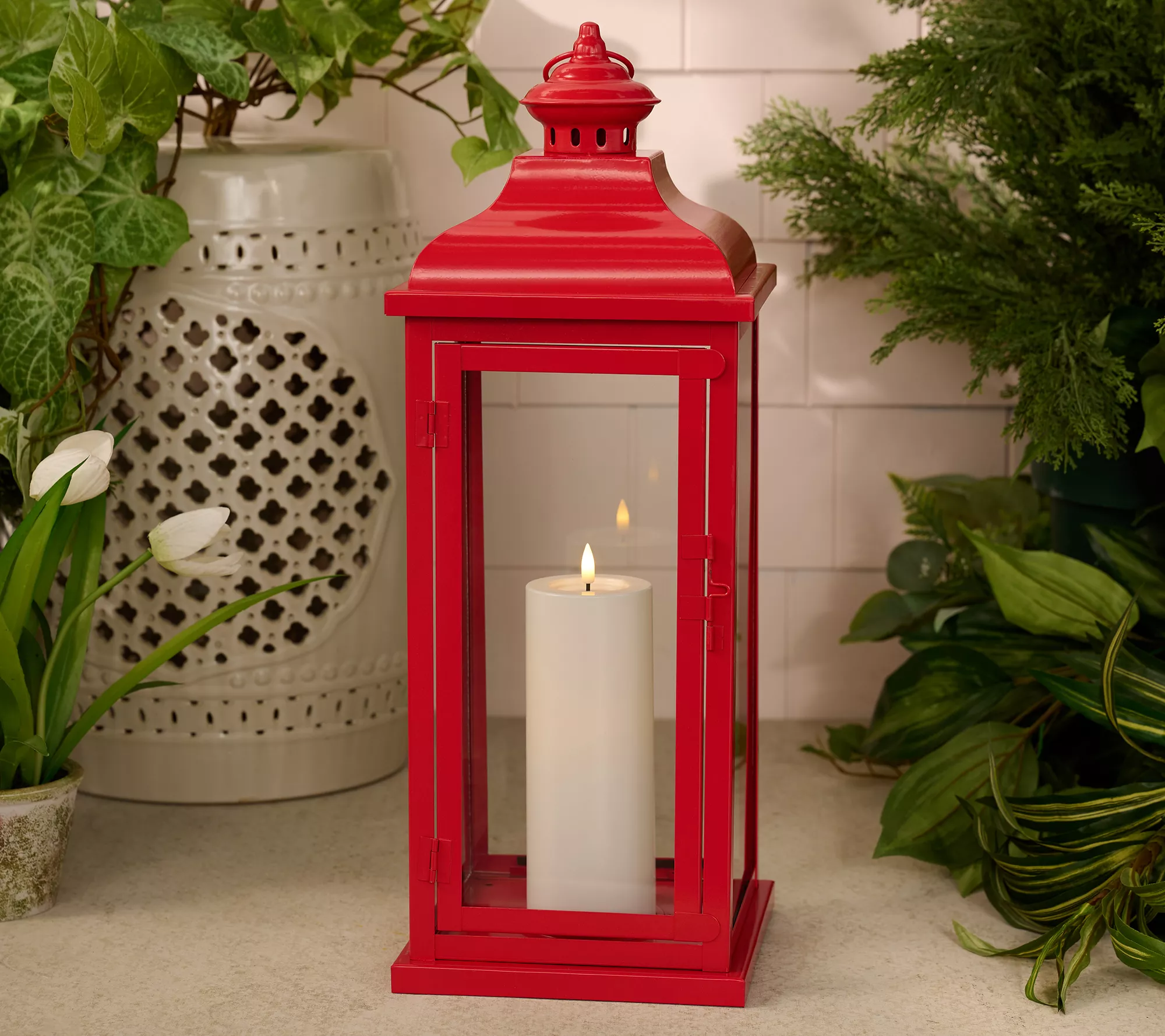 Martha Stewart 21&quot; Metal Lantern With Candle and Remote