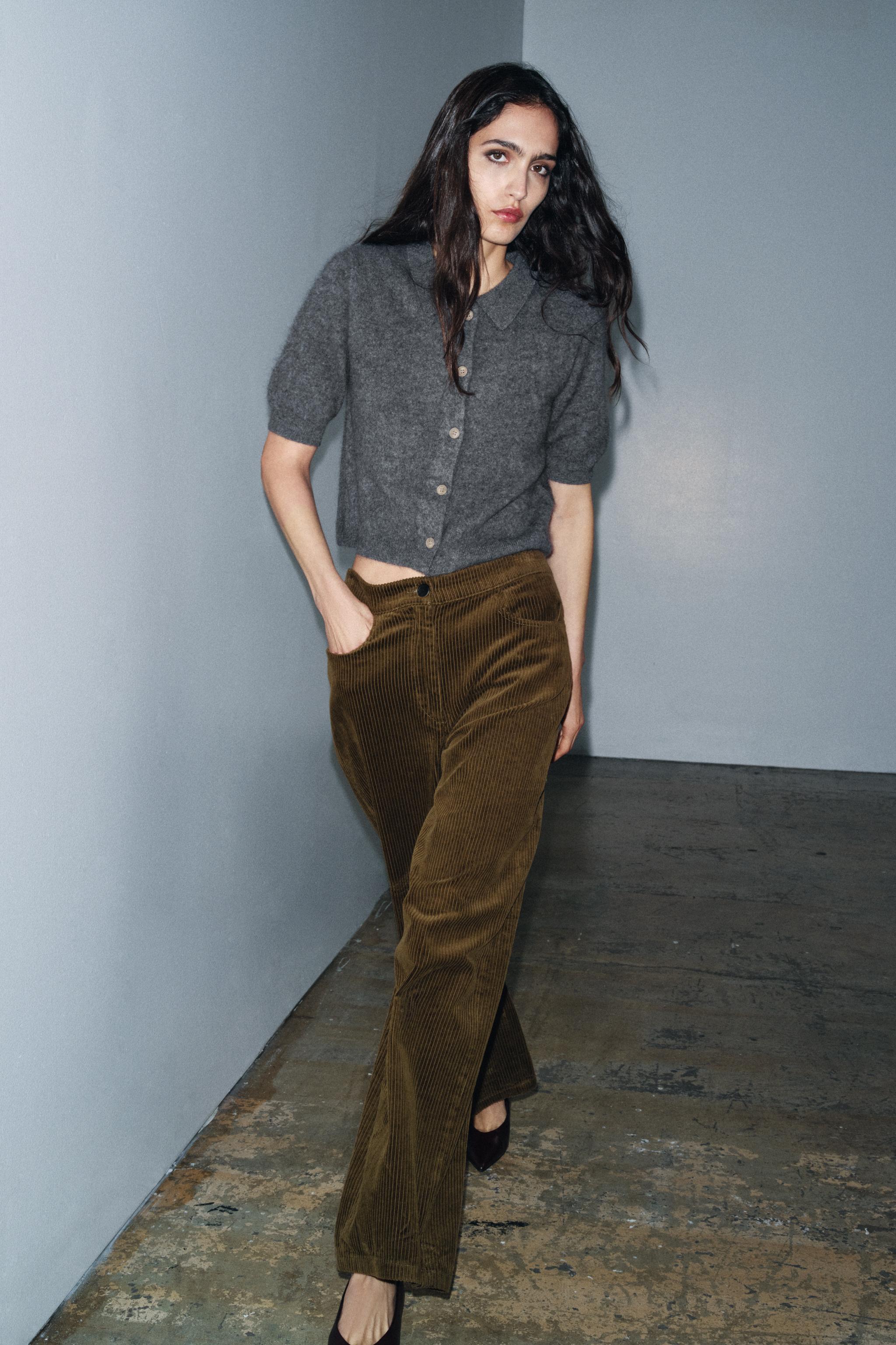 Zw Collection Wide-Leg Corduroy Trousers