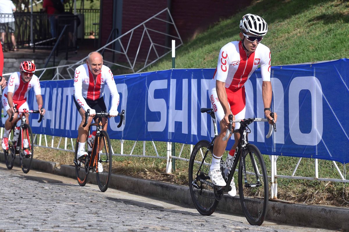 Defending champion Michał Kwiatkowski and Tour de Pologne race director Czesław Lang