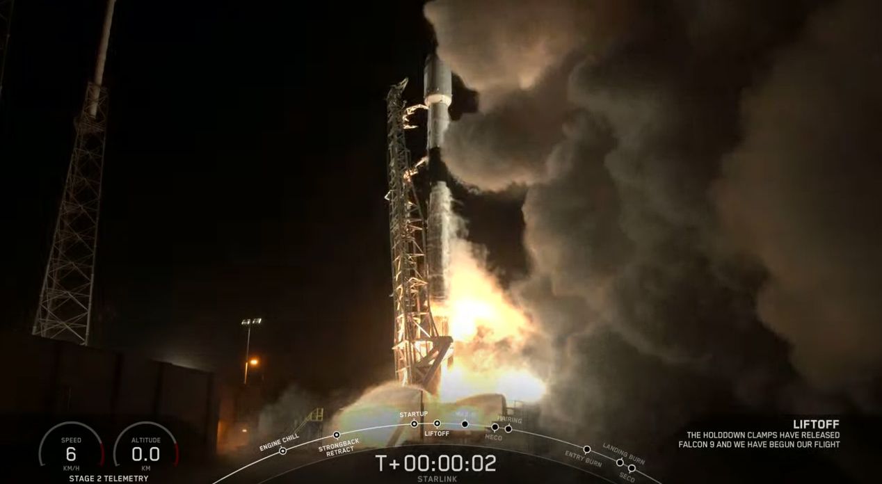 A SpaceX Falcon 9 rocket launches 60 Starlink internet satellites from Cape Canaveral Air Force Station in Florida on June 3, 2020.