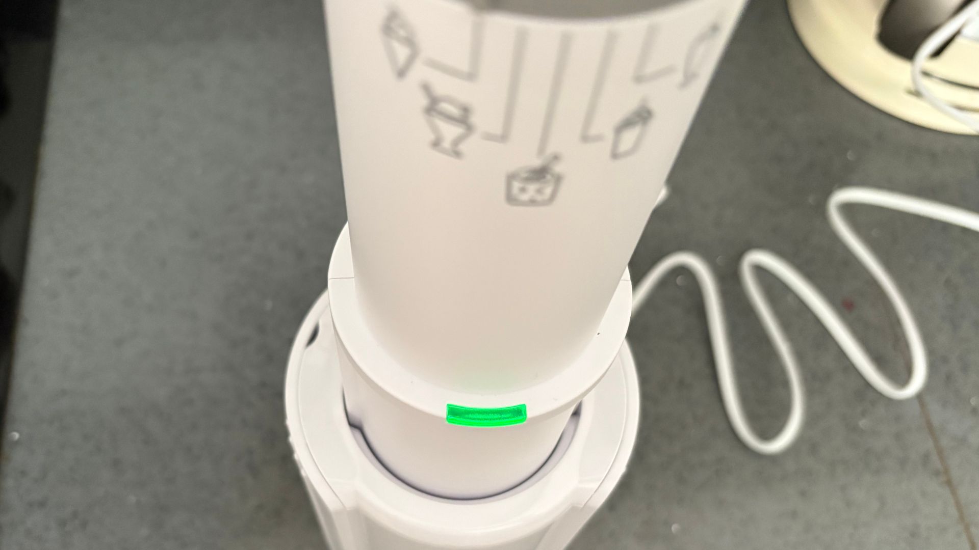 Cuisinart Freeze Wand Ice Cream Maker on button