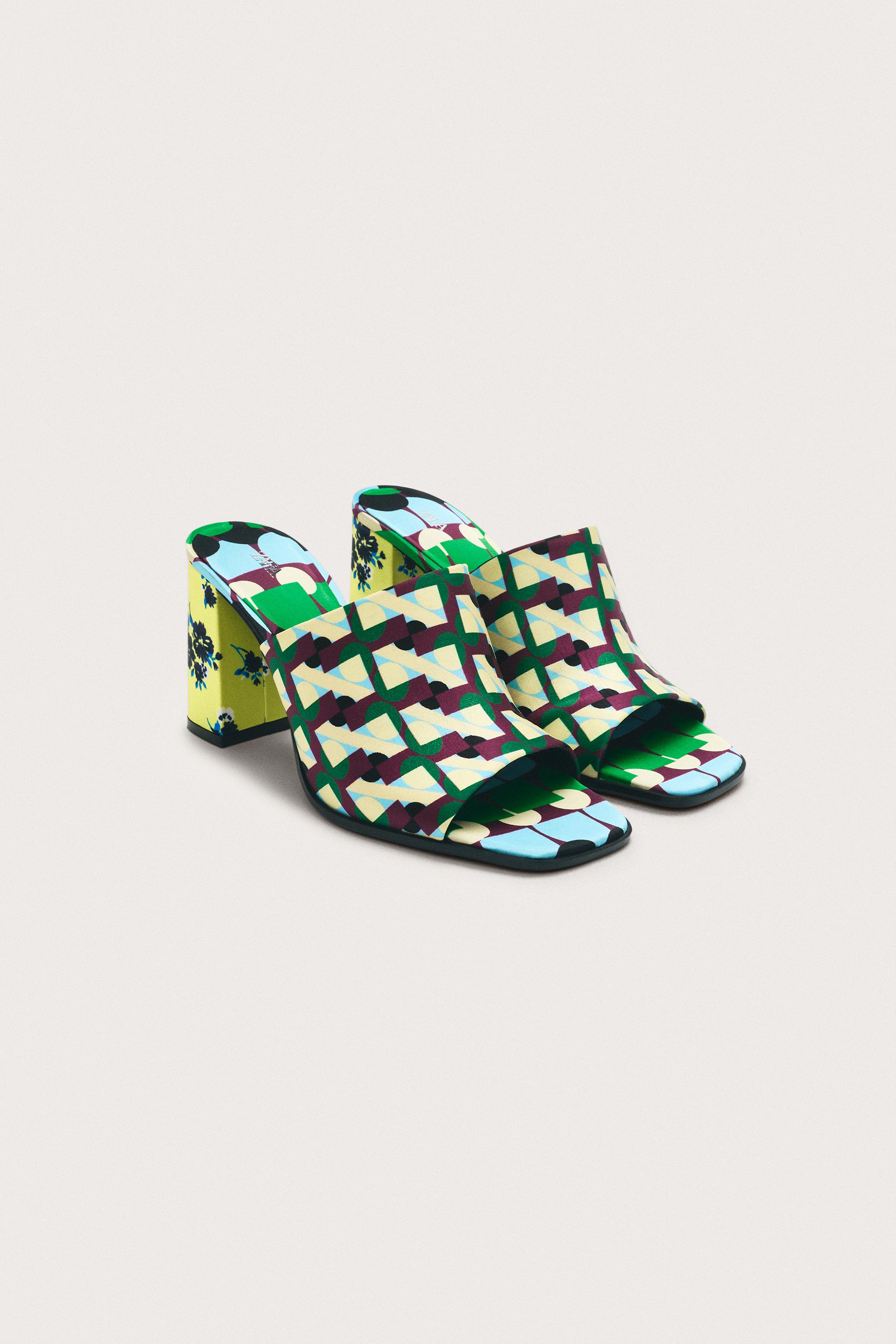 Limited Edition Printed Heeled Mules - Multicoloured - 3