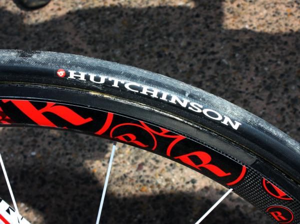 Team mechanics fitted all of the Radioshack machines with 25mm-wide Hutchinson tubulars.