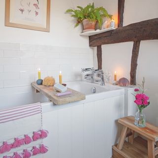 grade ll listed suffolk cottage white bathroom