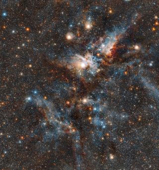 An infrared image of the Carina Nebula taken by the European Southern Observatory's VISTA telescope in Chile, released with a statement Aug. 29 2018.