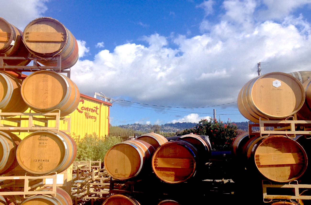 Image of Covenant winery and barrels
