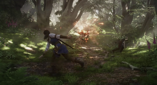 a screenshot of a hero throwing a fireball in Fable 4