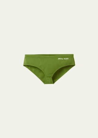 Bikinihose mit Logo-Stickerei