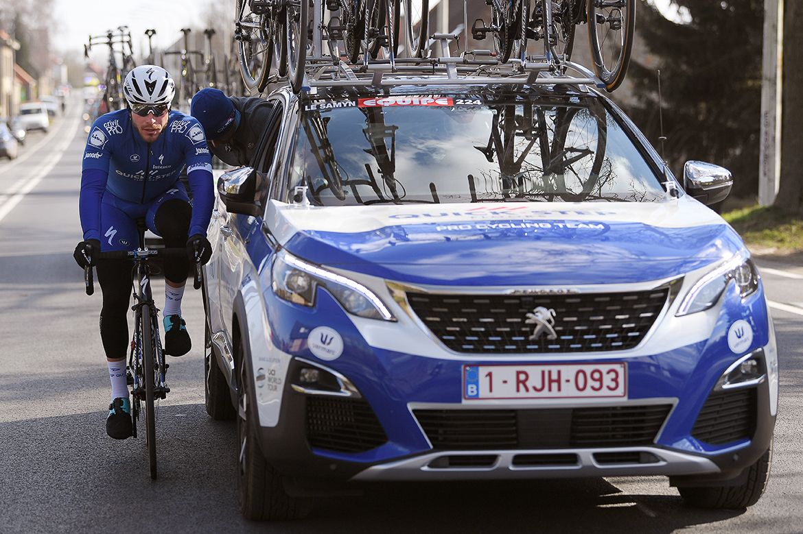 Florian Senechal at the Quick-Step car