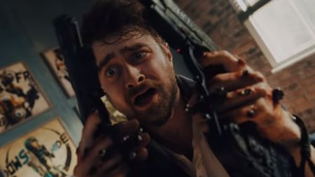 Daniel Radcliffe in Guns Akimbo. 