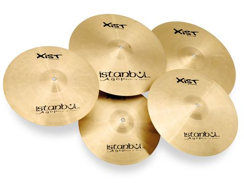A healthy collection of hammer marks is visable across all of the cymbals.