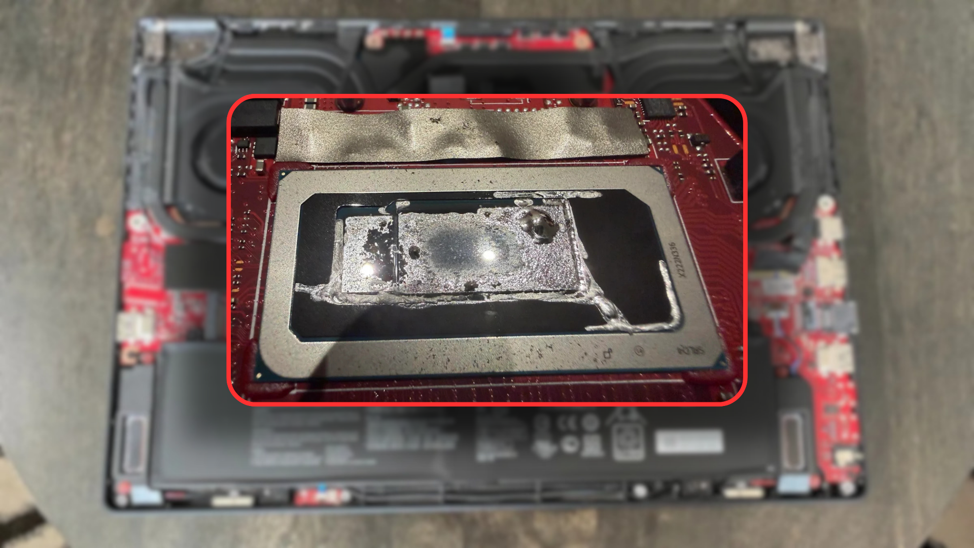 Asus Zephyrus M16 poor liquid metal application