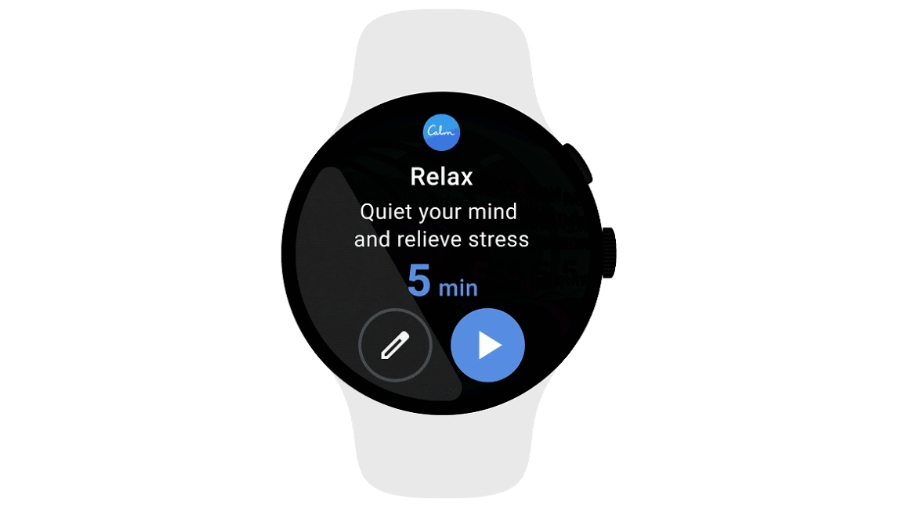 Изображение, показывающее плитку на Wear OS 3