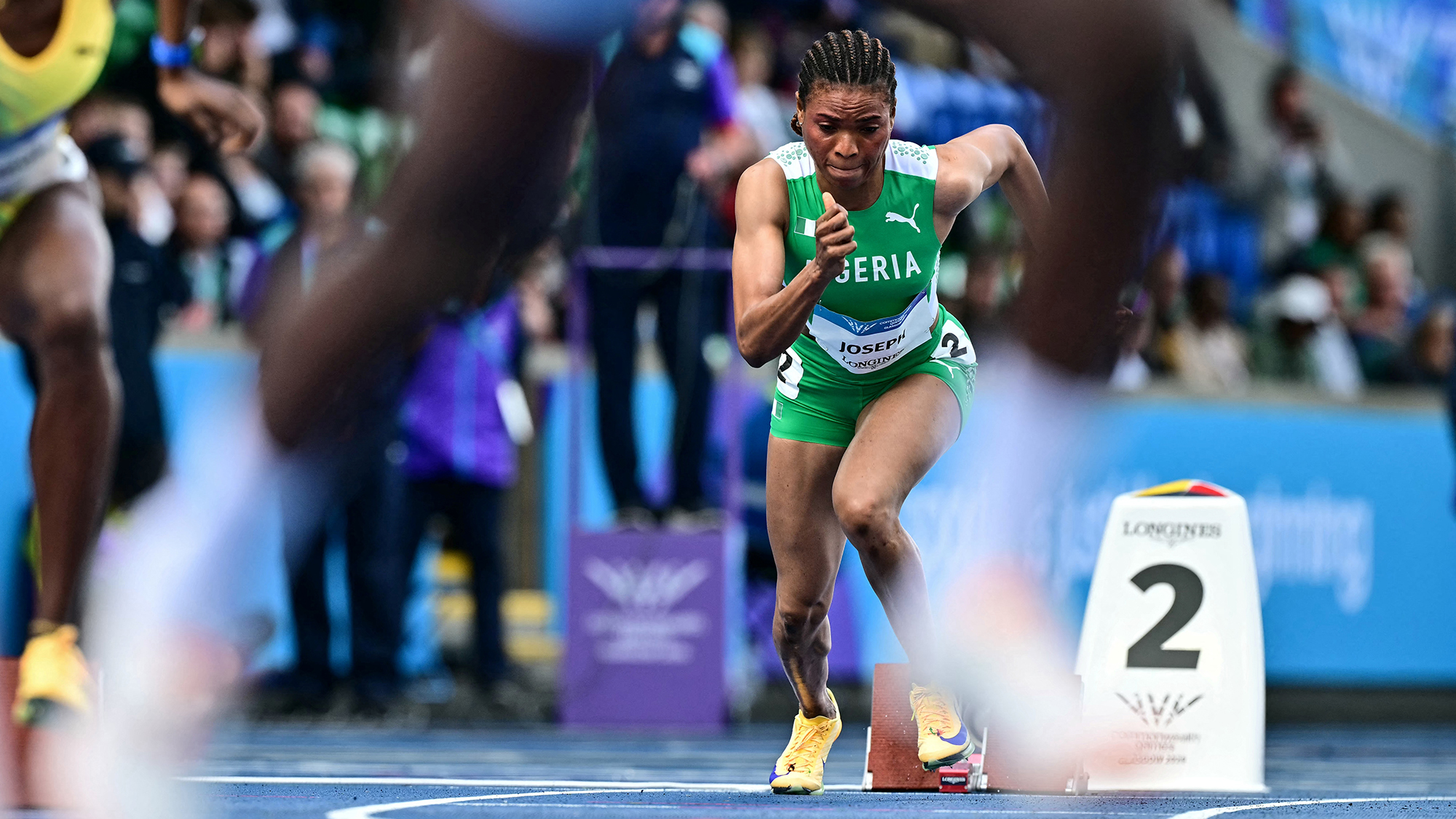 Nigeria's Esther Elo Joseph competes in the third heat of the women's 400m event at the 2026 Commonwealth Games in Glasgow, Scotland