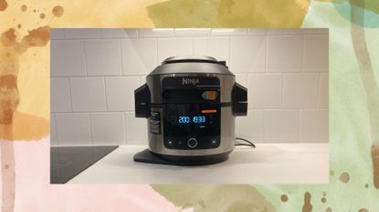 Ninja Foodi 11-in-1 Smartlid Multicooker air fryer in testing in our reviewers kitchen