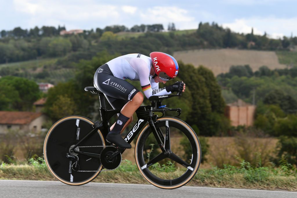 IMOLA ITALY SEPTEMBER 24 Lisa Brennauer of Germany during the 93rd UCI Road World Championships 2020 Women Elite Individual Time Trial a 317km stage from Imola to Imola ITT ImolaEr2020 Imola2020 on September 24 2020 in Imola Italy Photo by Tim de WaeleGetty Images