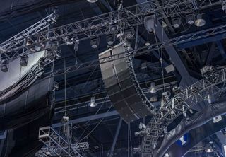 A closeup view of one of the arena’s eight new L-Acoustics K2 arrays.